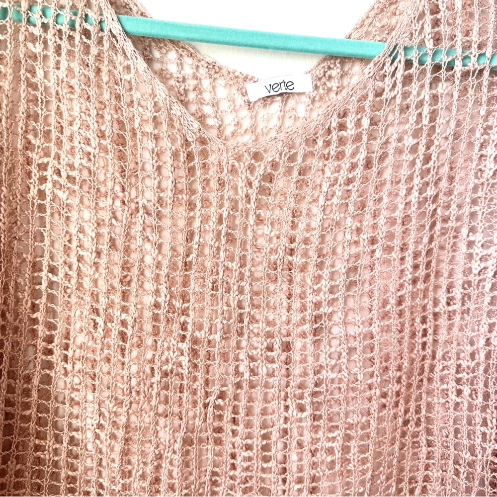 Loose Knit Top Swimsuit Coverup Beach Coverup Hi Lo Top Hollow Knit - Picture 7 of 7